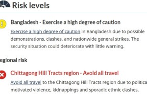 বাংলাদেশ ভ্রমণে উচ্চমাত্রার সতর্কতা জারি করল কানাডা