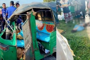 মানিকগঞ্জে ট্রাক-অটোরিকশা মুখোমুখি সংঘর্ষে নিহত ২, আহত ২