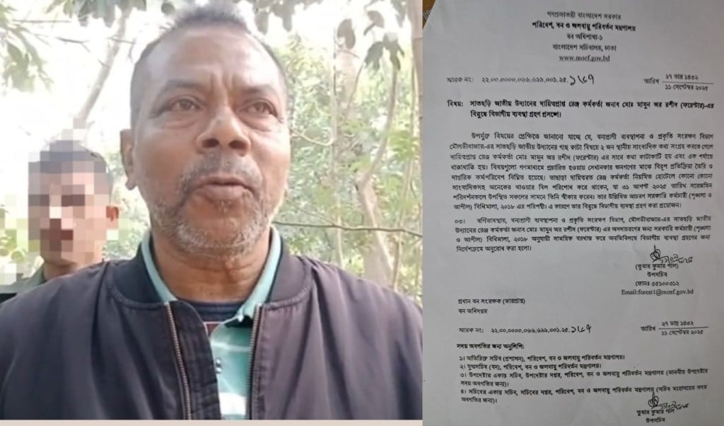 সাতছড়ি রেঞ্জ কর্মকর্তাকে সাময়িক বরখাস্ত 1758082657 যে কারণে হবিগঞ্জের সাতছড়ি রেঞ্জ কর্মকর্তাকে সাময়িক বরখাস্ত