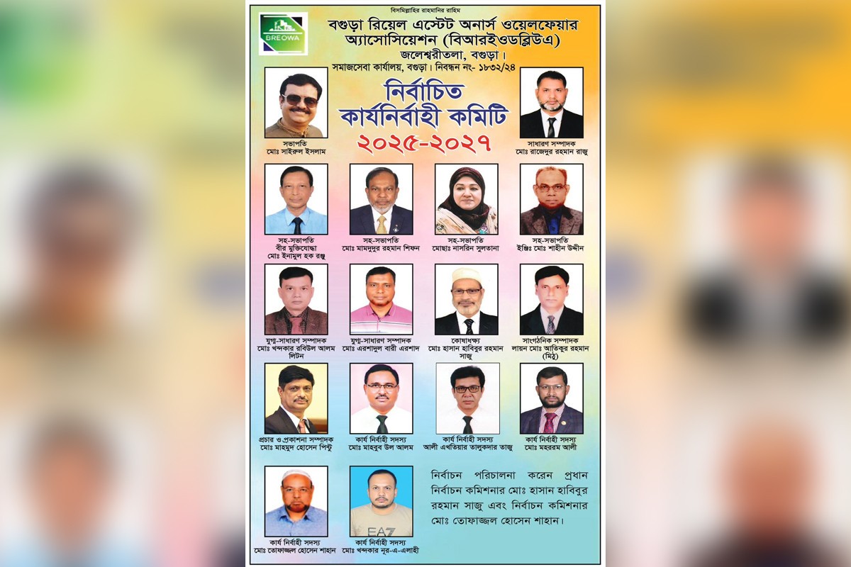 বিআরইওডব্লিউএ’র সভাপতি সাইরুল, সম্পাদক রাজেদুর রহমান রাজু