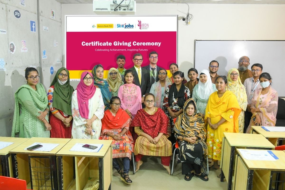 ইবিএল ও বিবিডিএনের যৌথ উদ্যোগে ডিজিটাল মার্কেটিং প্রশিক্ষণ পেল ১৫ প্রতিবন্ধী নারী