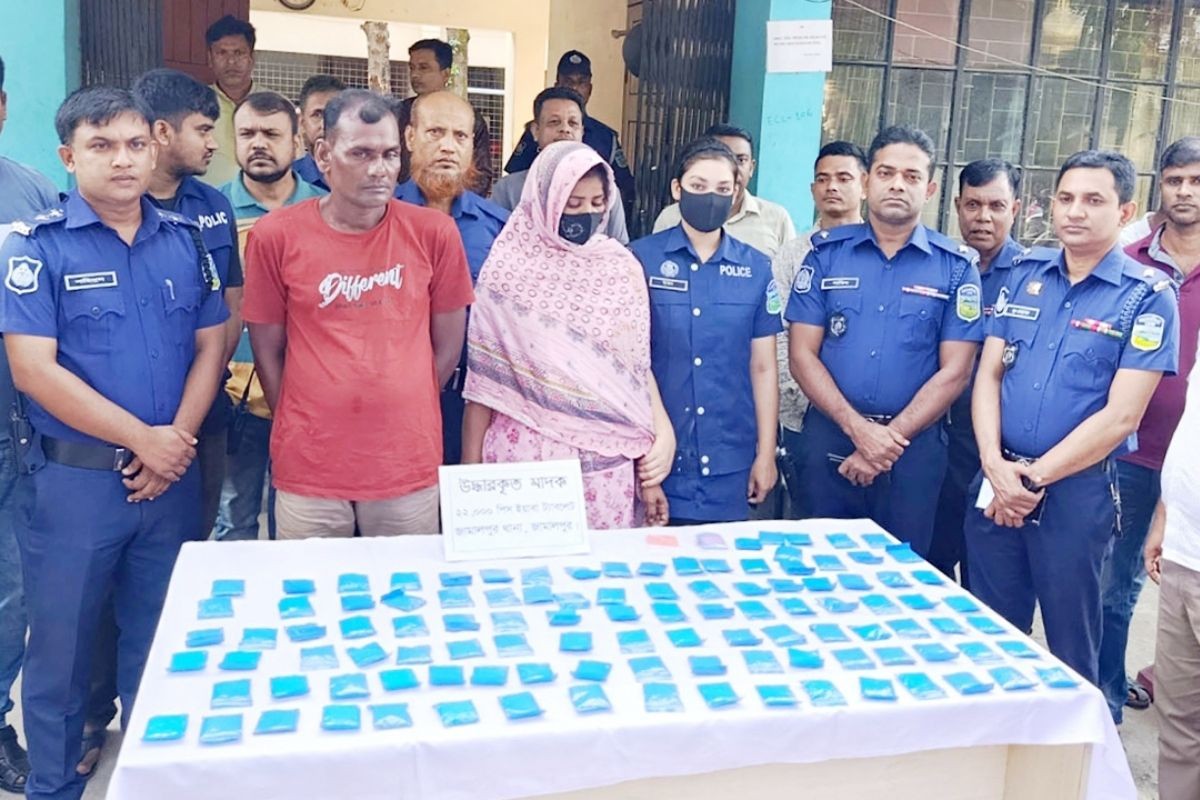 জামালপুরে ২২ হাজার পিস ইয়াবাসহ দম্পতি গ্রেপ্তার