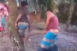 কুমিল্লায় যুবককে গাছে বেঁধে মারধরের ভিডিও ভাইরাল