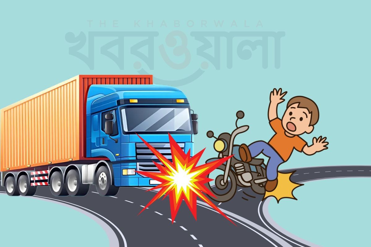 ট্রাকচাপায় বাইকচালকের মৃত্যু