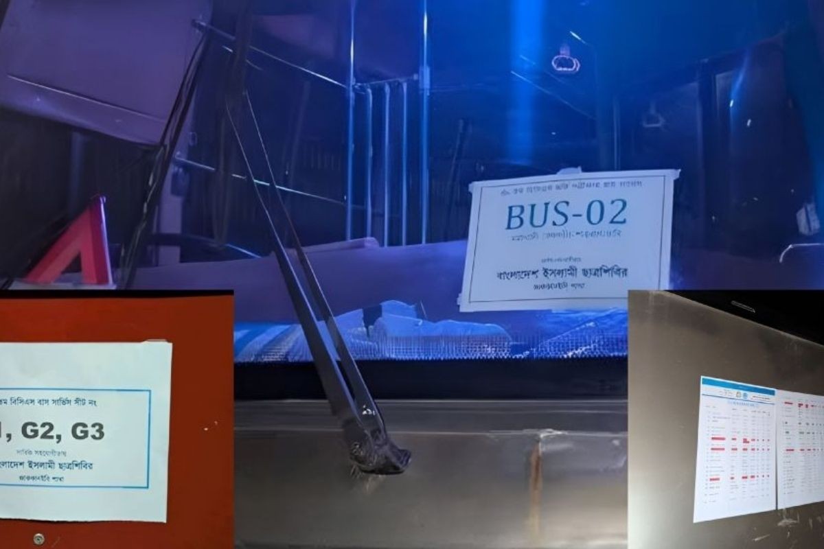 বিসিএস পরীক্ষার্থীদের বাসে ছাত্রশিবিরের স্টিকার, শিক্ষার্থীদের তীব্র প্রতিক্রিয়া