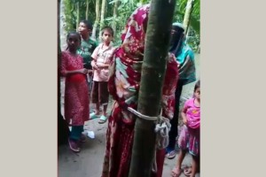 রংপুরে গৃহবধূকে গাছের সঙ্গে বেঁধে নির্যাতন