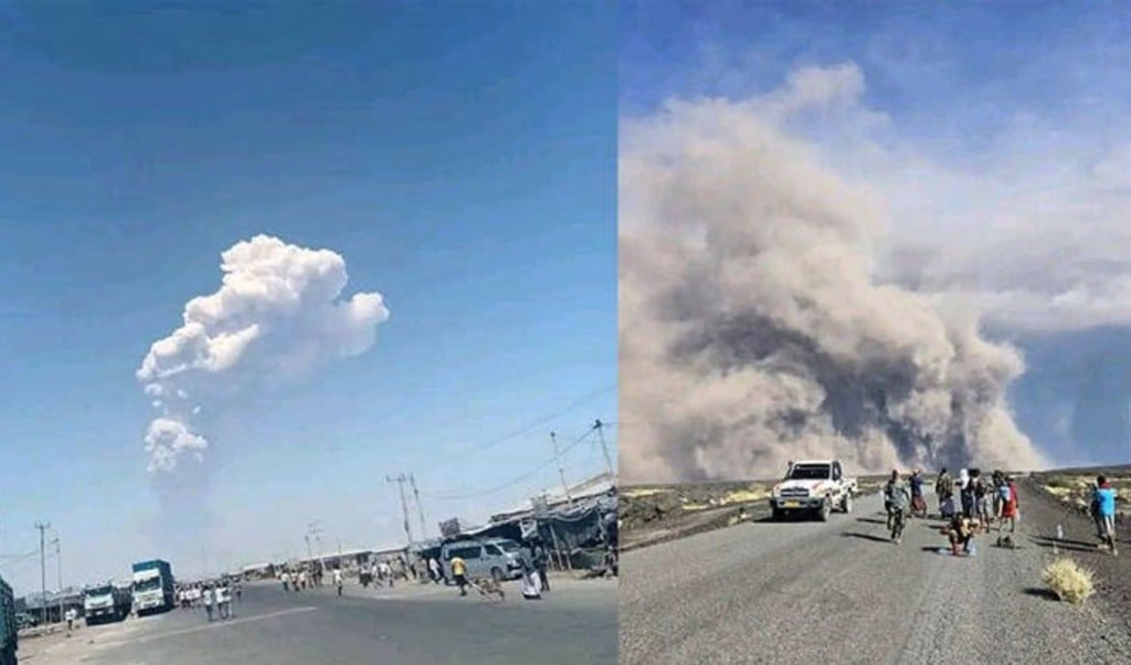 Halei Gubbi volcano erupts after 12000 years ash clouds spread over India and Pakistan 1764057563 ১২ হাজার বছর পর হাইলি গুব্বি আগ্নেয়গিরির অগ্ন্যুৎপাত, ভারত-পাকিস্তানের আকাশ ছাইয়ে ঢেকে গেছে