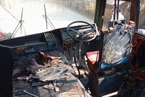 যশোরে পার্কিং করা বাসে দুর্বৃত্তদের অগ্নিসংযোগ