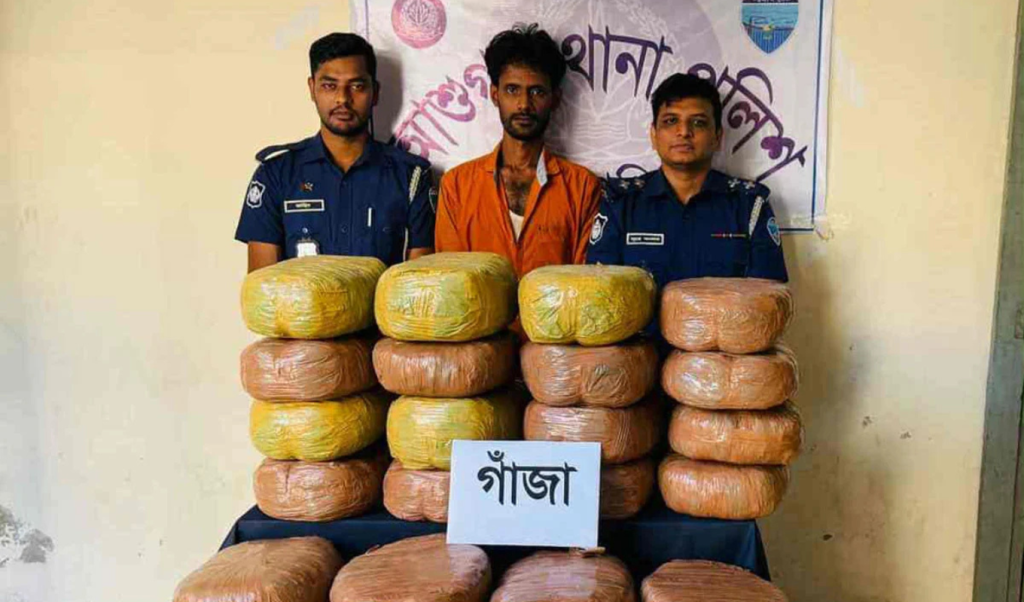 আশুগঞ্জে ১২০ কেজি গাঁজাসহ মাদক পাচারকারী গ্রেপ্তার 1763205215 আশুগঞ্জে ১২০ কেজি গাঁজাসহ মাদক পাচারকারী গ্রেপ্তার