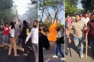 টুঙ্গিপাড়ায় সড়কে আগুন, ঢাকা–খুলনা মহাসড়কে ছাত্রলীগ–যুবলীগের বিক্ষোভ