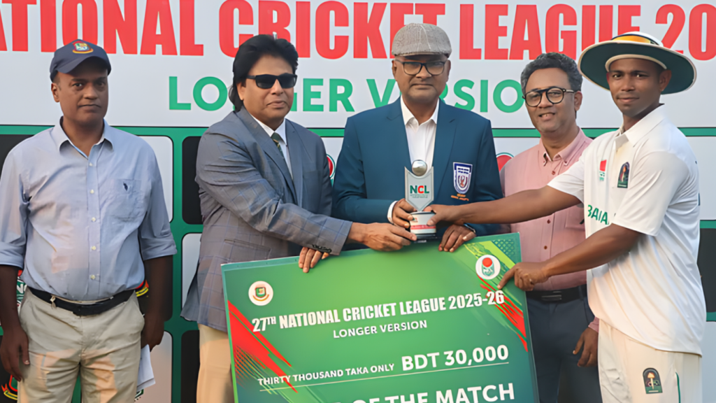 বরিশালের জয় তানভীরের ৭ উইকেট ৭ মৌসুম পর আল আমিনের সেঞ্চুরি 1764075872 জাতীয় লিগে রোমাঞ্চ, বরিশাল ও ময়মনসিংহের পারফরম্যান্স