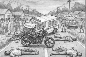 বাড়ি ফেরার পথে প্রাণ হারাল তিন মোটরসাইকেল আরোহী বন্ধু