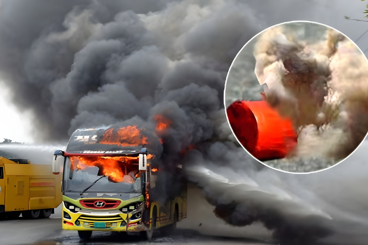 রাজধানীর তিন স্থানে ককটেল বিস্ফোরণ, বাসে আগুন