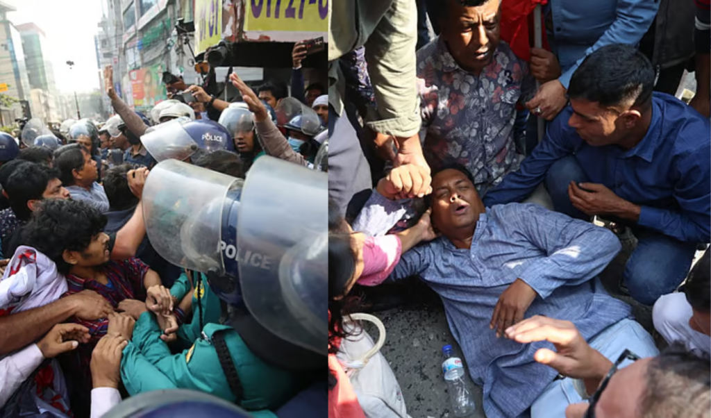 বাম জোটের বিক্ষোভ মিছিলে পুলিশের লাঠিচার্জ আহত বহু 1764845960 বাম জোটের বিক্ষোভ মিছিলে পুলিশের লাঠিচার্জ, আহত বহু