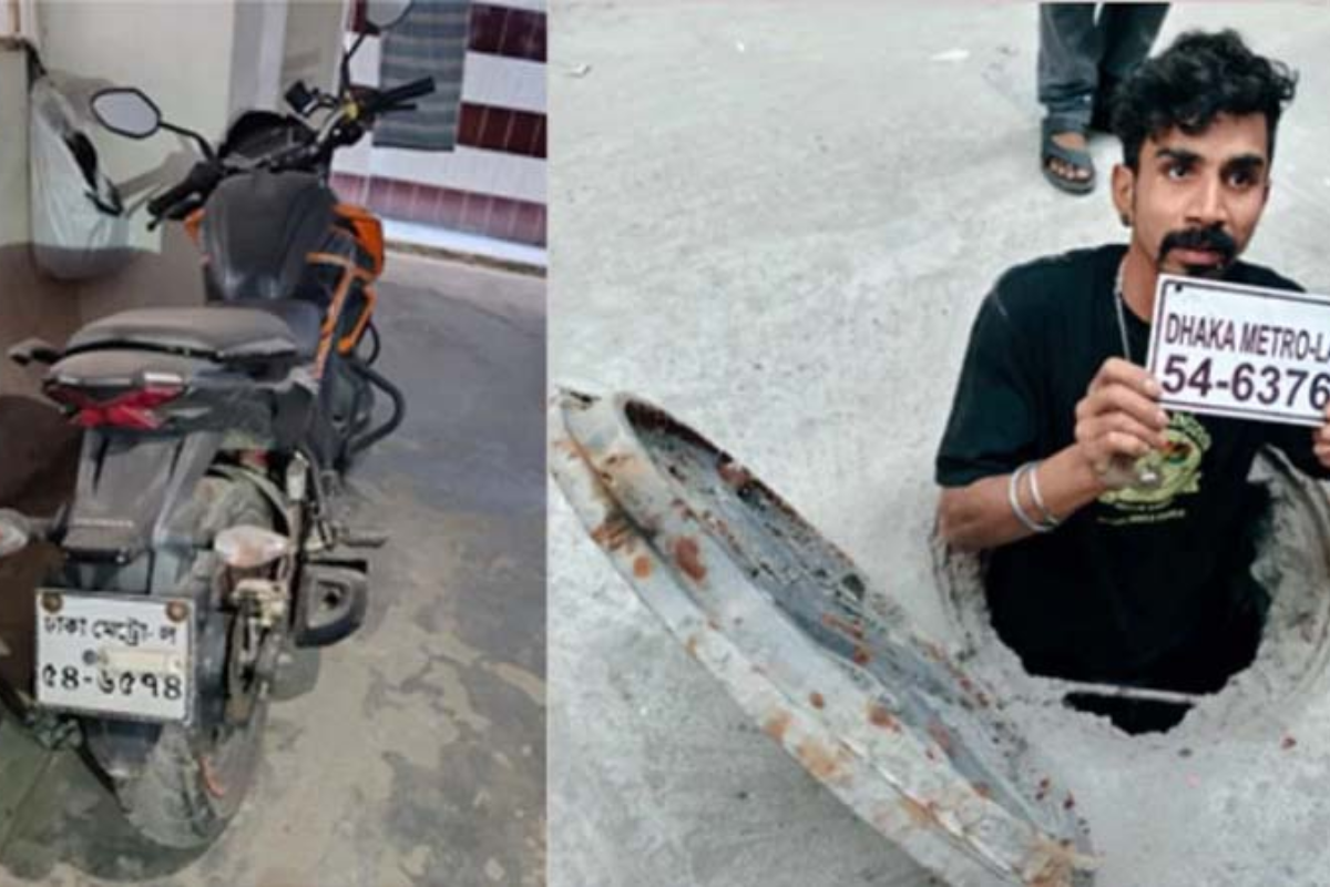 হাদি হামলায় ব্যবহৃত মোটরসাইকেলের ভুয়া নম্বরপ্লেট ও হেলমেট উদ্বার
