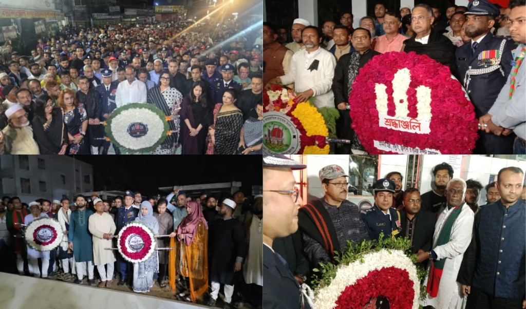 জেলায় জেলায় শহীদদের প্রতি শ্রদ্ধার ঢেউ