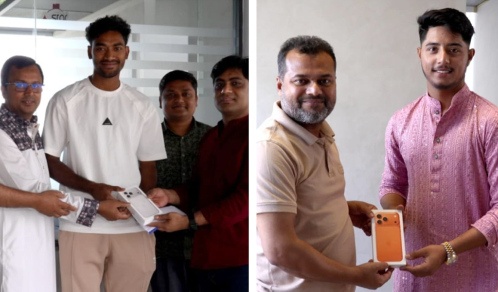 রাজশাহী ওয়ারিয়র্স ক্রিকেটারদের আইফোনে স্বপ্ন পূরণ রাজশাহী ওয়ারিয়র্স ক্রিকেটারদের আইফোনে স্বপ্ন পূরণ