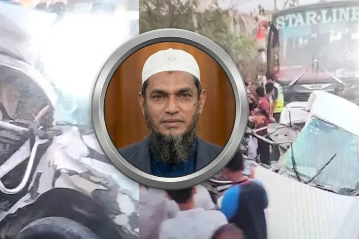 সড়ক দুর্ঘটনায় নিহত মুফতি মমিন পরিবারসহ পাশাপাশি কবরে দাফন সম্পন্ন