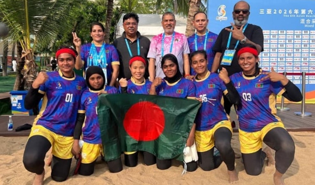 Bangladesh Women Secure Medal with Resounding Victory Over Chinese Taipei এশিয়ান বিচ গেমসে কাবাডিতে বাংলাদেশের নারীদের ব্রোঞ্জ নিশ্চিত
