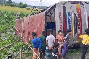 টুঙ্গিপাড়ায় বাস খাদে, আহত ২০