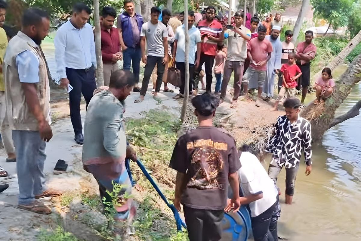 পুকুরে ডিজেল মজুদ ধরা