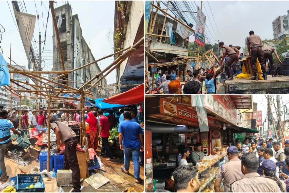 মালিবাগ থেকে রামপুরা পর্যন্ত ফুটপাত ও সড়কে উচ্ছেদ অভিযান