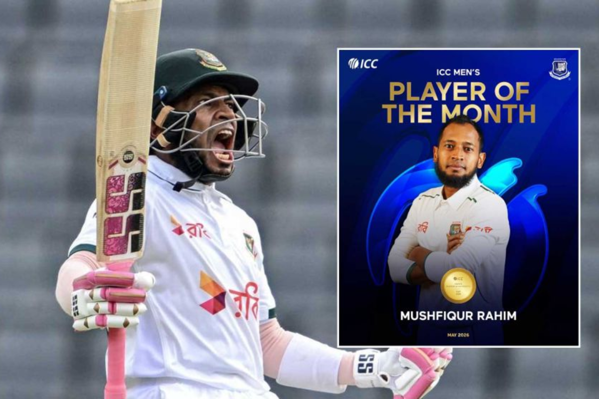 আইসিসির মাসসেরা পুরুষ ক্রিকেটার নির্বাচিত হলেন মুশফিকুর রহিম