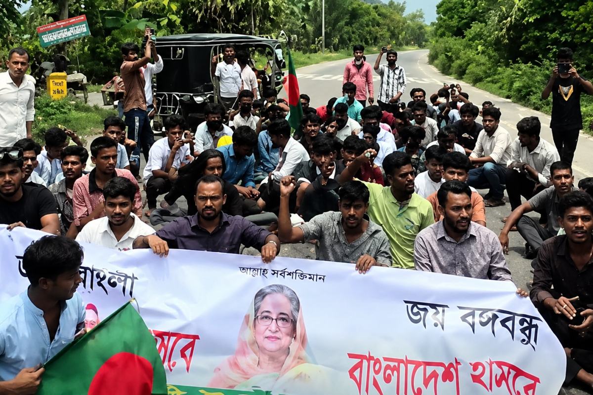 মহাসড়ক অবরোধে ছাত্রলীগের বিক্ষোভ