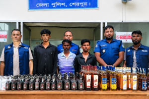 শেরপুরে মদসহ তিনজন আটক