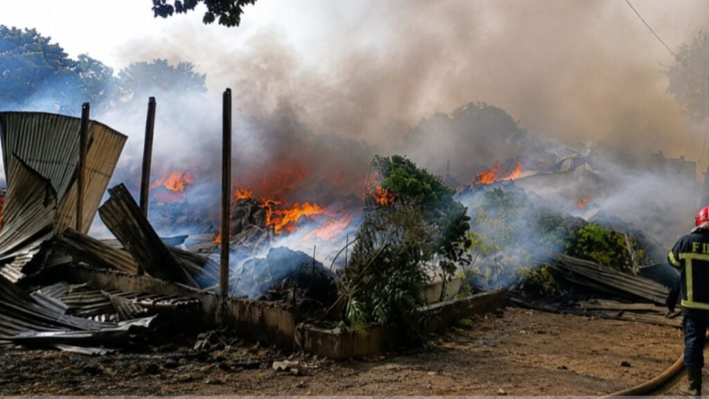 কোনাবাড়ীতে আগুন, পুড়ল ১২ ঝুটের গোডাউন 2 কোনাবাড়ীতে আগুন, পুড়ল ১২ ঝুটের গোডাউন