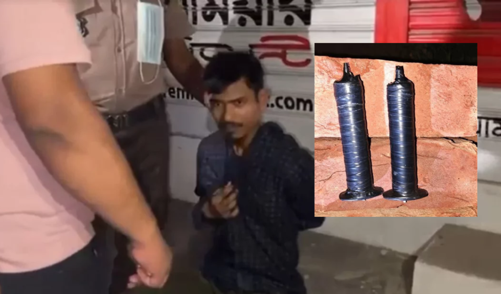 রাজধানীতে দুটি বোমা সদৃশ বস্তুসহ যুবক গ্রেপ্তার আটক ১ রাজধানীতে দুটি বোমা সদৃশ বস্তুসহ যুবক গ্রেপ্তার, আটক ১