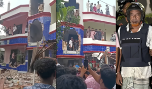 পাবনায় শিশু কলি হত্যা ক্ষুব্ধ জনতার ঘাতকের বাড়ি ভাঙচুর