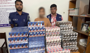 শ্রীমঙ্গলে শুল্ক ফাঁকি দেওয়া এক লাখ শলাকা সিগারেটসহ গ্রেফতার ১
