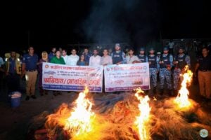 মানিকগঞ্জে ইলিশ রক্ষার অভিযানে কোটি টাকার কারেন্ট জাল জব্দ